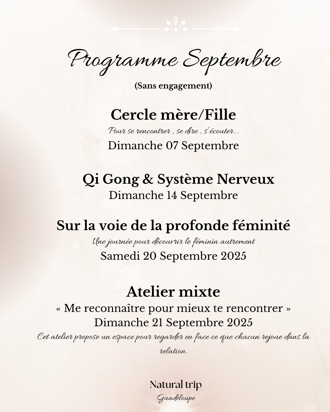 programme SEPTEMBRE
